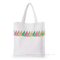 White Simple Cotton Tote Bags / Customized Shopping Bags / Fancy Cotton Carrier Bags